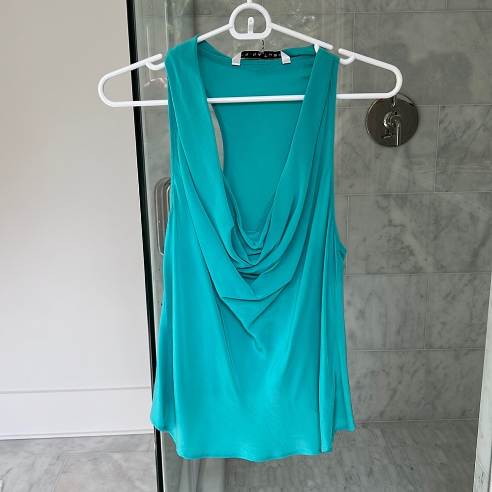 Trina Turk draped neck sleeveless top, Size Small